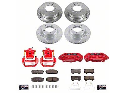 PowerStop Z36 Extreme Truck and Tow 5-Lug Brake Rotor, Pad and Caliper Kit; Front and Rear (07-15 Tundra)