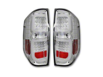 LED Tail Lights; Chrome Housing; Clear Lens (14-21 Tundra)