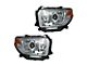 OLED Halo DRL Projector Headlights; Chrome Housing; Clear Lens (14-21 Tundra w/ Factory Halogen Headlights)