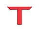 Raised Logo Acrylic Emblem Tailgate Inserts; Red (14-21 Tundra)