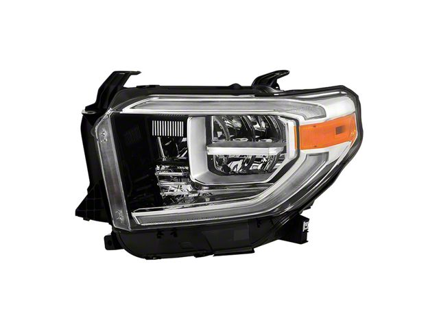 OE Style Headlights; Chrome Housing; Clear Lens; Driver Side (18-21 Tundra w/ Factory LED Headlights)