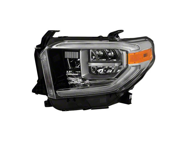 OE Style Headlights; Chrome Housing; Smoked Lens; Driver Side (18-21 Tundra w/ Factory LED Headlights)
