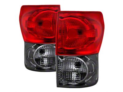 OE Style Tail Lights; Chrome Housing; Red Smoked Lens (07-09 Tundra)