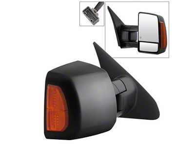 Powered Heated Telescoping Mirror with Amber LED Turn Signal; Passenger Side (07-14 Tundra)