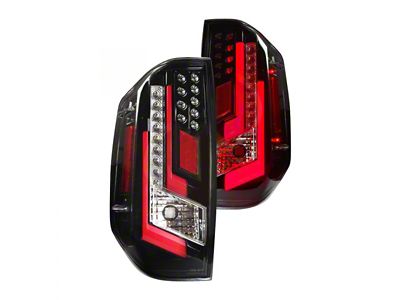 Renegade Series LED Tail Lights; Gloss Black Housing; Clear Lens (14-18 Tundra)