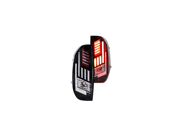 Renegade Series Sequential LED Tail Lights; Gloss Black Housing; Clear Lens (14-18 Tundra)