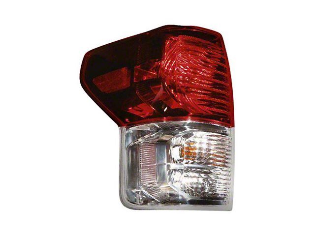 Tail Light; Chrome Housing; Red/Clear Lens; Driver Side; CAPA Certified Replacement Part (10-13 Tundra)