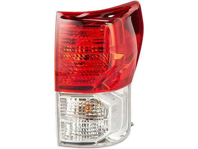 Toyota Factory Replacement Tail Light; Chrome Housing; Red/Clear Lens; Passenger Side (10-13 Tundra)