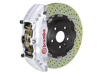 Brembo GT Series 6-Piston Front Big Brake Kit with 15-Inch 2-Piece Cross Drilled Rotors; Silver Calipers (07-16 Tundra)