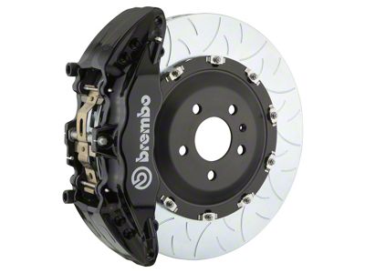 Brembo GT Series 6-Piston Front Big Brake Kit with 15-Inch 2-Piece Type 3 Slotted Rotors; Black Calipers (07-16 Tundra)