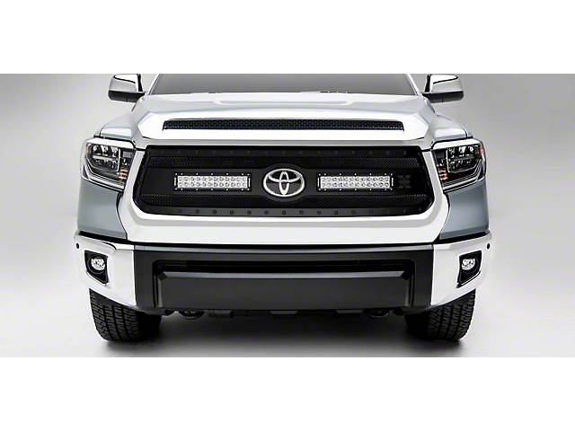 T-REX Grilles Stealth Torch Series Upper Grille Insert with 12-Inch LED Light Bars; Black (18-21 Tundra, Excluding TRD Pro)