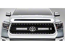 T-REX Grilles Torch Series Upper Replacement Grille with Two 12-Inch LED Light Bars; Black (18-21 Tundra, Excluding TRD Pro)