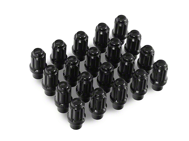 Black ET 6-Spline Lug Nut Kit; 14mm x 1.5; Set of 20 (07-21 Tundra)
