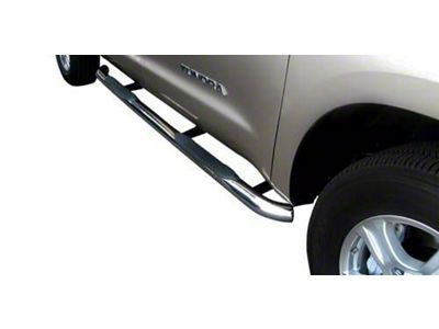 3-Inch Round Side Step Bars; Stainless Steel (07-21 Tundra Double Cab)