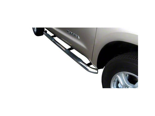 3-Inch Round Side Step Bars; Stainless Steel (07-21 Tundra Double Cab)
