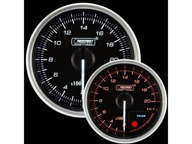 Prosport 52mm Supreme Series Exhaust Gas Temperature Gauge; Electrical; Amber/White (Universal; Some Adaptation May Be Required)