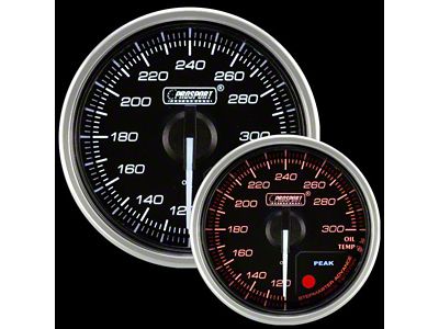 Prosport 52mm Supreme Series Oil Temperature Gauge; Electrical; Amber/White (Universal; Some Adaptation May Be Required)
