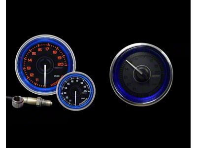 Prosport 52mm Crystal Blue Series Wideband Air Fuel Ratio Gauge with Bosch Sensor; Electrical; Amber/White with Blue Halo Ring (Universal; Some Adaptation May Be Required)