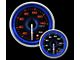 Prosport 52mm Crystal Blue Series Oil Pressure Gauge; Electrical; Amber/White with Blue Halo Ring (Universal; Some Adaptation May Be Required)