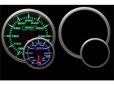 Prosport 52mm Premium Series Water Temperature Gauge; Electrical; Green/White (Universal; Some Adaptation May Be Required)