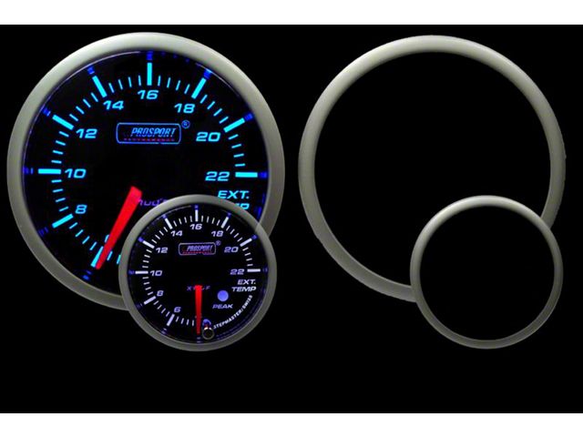 Prosport 52mm Premium Series Exhaust Gas Temperature Gauge; Electrical; Blue/White (Universal; Some Adaptation May Be Required)