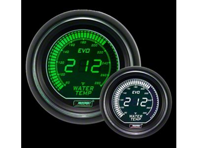 Prosport 52mm EVO Series Water Temperature Gauge; Electrical; Green/White (Universal; Some Adaptation May Be Required)