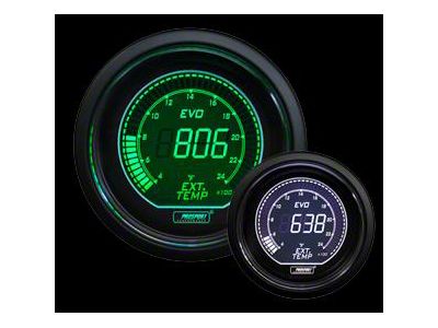 Prosport 52mm EVO Series Exhaust Gas Temperature Gauge; Electrical; Green/White (Universal; Some Adaptation May Be Required)