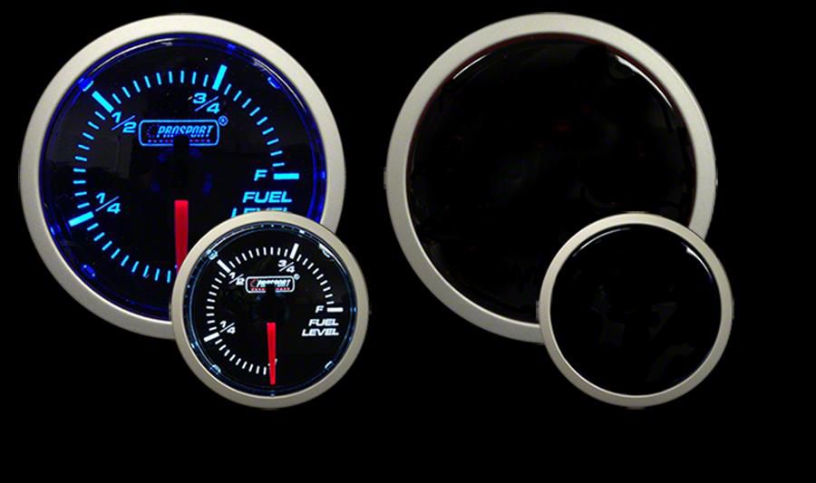 Prosport Tundra 52mm Performance Series Fuel Level Gauge; Electrical; Blue/White 216BFWBFLSM