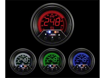 Prosport 60mm Premium EVO Series Oil Temperature Gauge; Electrical; Blue/Red/Green/White (Universal; Some Adaptation May Be Required)
