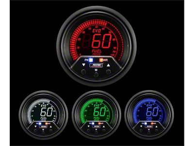 Prosport 60mm Premium EVO Series Fuel Pressure Gauge; Electrical; Blue/Red/Green/White (Universal; Some Adaptation May Be Required)