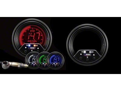 Prosport 60mm Premium EVO Series Wideband Air Fuel Ratio Gauge with With Bosch Sensor; Electrical; Blue/Red/Green/White (Universal; Some Adaptation May Be Required)