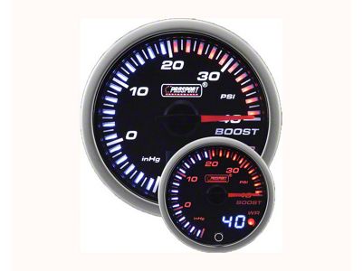 Prosport 60mm JDM Series Dual Display Boost Gauge; Electrical; Amber/White (Universal; Some Adaptation May Be Required)