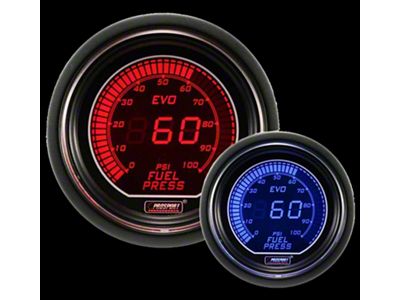 Prosport 52mm EVO Series Fuel Pressure Gauge; Electrical; Blue/Red (Universal; Some Adaptation May Be Required)