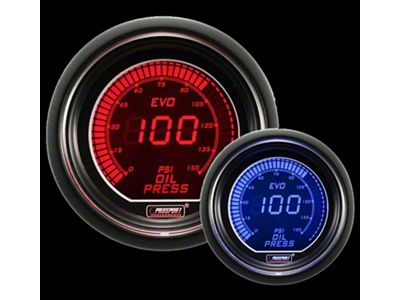 Prosport 52mm EVO Series Oil Pressure Gauge; Electrical; Blue/Red (Universal; Some Adaptation May Be Required)