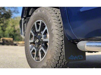Mud Flaps with Cavalry Blue 4x4 Logo; Front (14-21 Tundra)