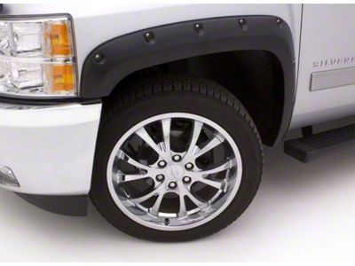 Elite Series Rivet Style Fender Flares; Front and Rear; Textured Black (14-21 Tundra)