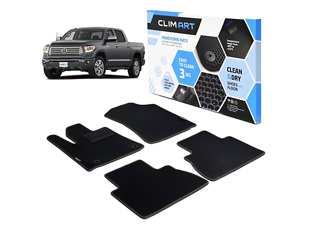 Custom Fit Front and Rear Floor Liners; Black (14-21 Tundra CrewMax)