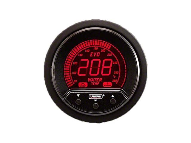 Prosport 52mm Premium EVO Series Water Temperature Gauge; Electrical; Blue/Red/Green/White (Universal; Some Adaptation May Be Required)