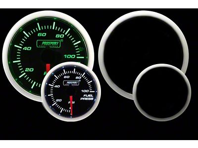 Prosport 52mm Performance Series Fuel Pressure Gauge; Electrical; Green/White (Universal; Some Adaptation May Be Required)