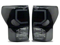 Light Bar Style LED Tail Lights; Black Housing; Smoked Lens (07-13 Tundra)