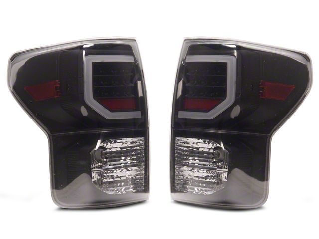 Raxiom Axial Series Dual C-Shape LED Tail Lights; Black Housing; Smoked Lens (07-13 Tundra)