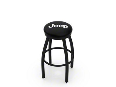 25-Inch Swivel Counter Stool with Jeep Logo; Black Wrinkle
