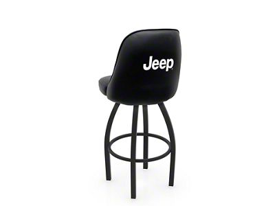 Grizzly 25-Inch Swivel Counter Stool with Jeep Logo; Black Wrinkle