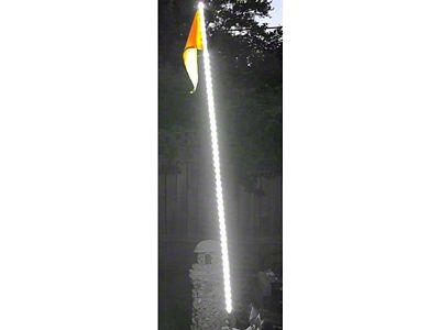 LED Flag Pole Whip; White; 5-Foot (Universal; Some Adaptation May Be Required)