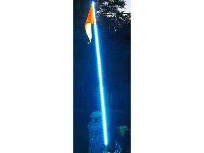 LED Flag Pole Whip; Blue; 6-Foot (Universal; Some Adaptation May Be Required)