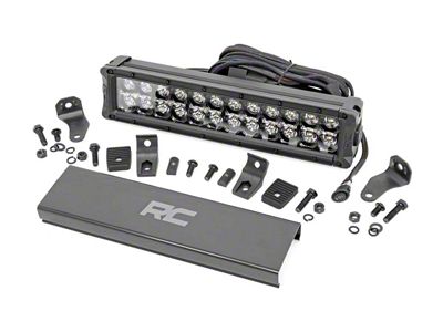 Rough Country 12-Inch Black Series Dual Row Cool White DRL LED Light Bar; Spot/Flood Beam (Universal; Some Adaptation May Be Required)