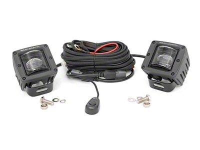 Rough Country 2-Inch Black Series LED Cube Lights; SAE Fog Beam (Universal; Some Adaptation May Be Required)