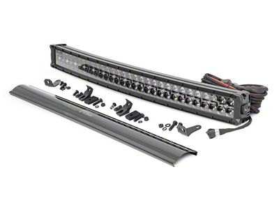 Rough Country 30-Inch Black Series Curved Dual Row Cool White DRL LED Light Bar; Spot/Flood Beam (Universal; Some Adaptation May Be Required)