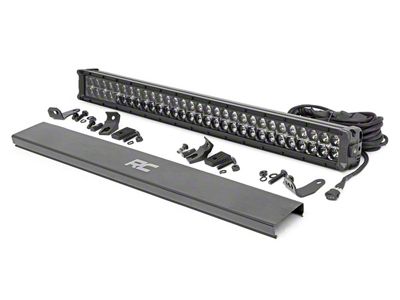Rough Country 30-Inch Black Series Dual Row Cool White DRL LED Light Bar; Spot/Flood Beam (Universal; Some Adaptation May Be Required)