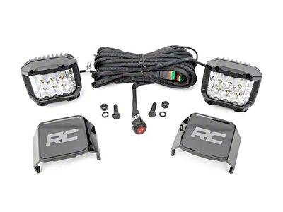 Rough Country 3-Inch Chrome Series Osram Wide Angle LED Cube Lights; Wide Beam (Universal; Some Adaptation May Be Required)